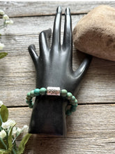 Load image into Gallery viewer, Kokopelli Green Turquoise 7 Inch Stretch Stretchy Elastic Bead Bracelet Gift