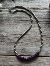 Load image into Gallery viewer, Dyed Sugilite 4mm Sterling Silver Pearls Choker Bead Necklace. 16 Inch. Gift