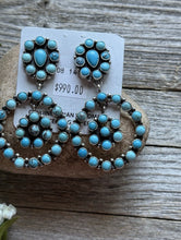 Load image into Gallery viewer, Navajo Sterling Silver Turquoise Cluster Earrings Sheila