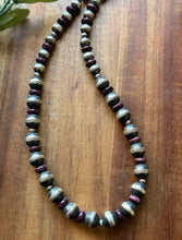 Load image into Gallery viewer, Southwestern Sterling Silver Purple Spiny Oyster Pearls Bead Necklace 20 inch