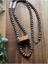 Load image into Gallery viewer, Native American Sterling Silver Spiny Oyster Pearls Jackla Bead Necklace