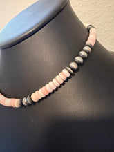 Load image into Gallery viewer, Sterling silver pink conch bead necklace 18 inch