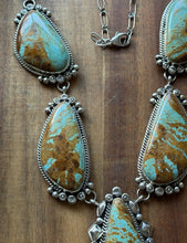 Load image into Gallery viewer, Navajo Sterling Silver Number 8 Turquoise Lariat Pearls Bead Chain Necklace KY