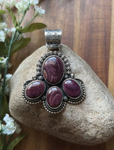 Load image into Gallery viewer, Native American Navajo Sterling Silver Purple Spiny Oyster Pendant Etta Enditto