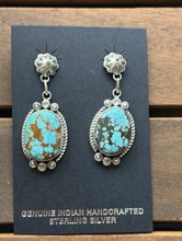 Load image into Gallery viewer, Navajo 925 Sterling Silver Turquoise Earrings KY Southwestern