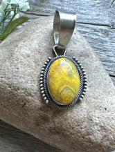 Load image into Gallery viewer, Navajo Sterling Silver Yellow Bumblebee Jasper Pendant RB