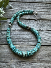 Load image into Gallery viewer, Southwestern Sterling Silver Blue Turquoise Bead Necklace. 18 inch