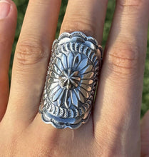 Load image into Gallery viewer, Sunshine Reeves Navajo Native 925 Sterling Silver Stamped Handmade Ring Size10.5