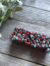 Load image into Gallery viewer, Blue Turquoise Coral Nuggets 7 Inch Stretch Elastic Stretchy Bead Bracelet Gift