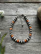 Load image into Gallery viewer, Genuine Orange Spiny Oyster 6mm 7 Inch 925 Sterling Silver Pearls Bead Bracelet