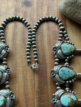 Load image into Gallery viewer, Navajo Sterling Silver Number # 8 Squash Blossom Naja Necklace C Yazzie