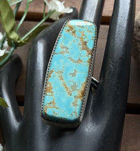 Load image into Gallery viewer, Navajo Native Sterling Silver Number 8 Turquoise Adjustable Ring Leslie Nez Gift