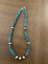 Load image into Gallery viewer, Sterling silver turquoise necklace 18 inch
