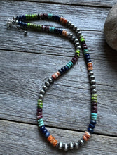 Load image into Gallery viewer, Sterling silver multistone necklace 20 Inch