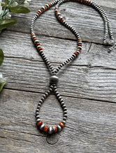 Load image into Gallery viewer, Jacla Sterling Silver Multi Graduated Spiny Oyster Pearls Bead Necklace 24 inch