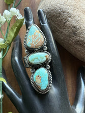 Load image into Gallery viewer, Native American Sterling Silver Royston Turquoise Adjustable Ring. K Yazzie