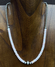 Load image into Gallery viewer, Sterling Silver Pink Conch W Multi Bead Pearls Necklace. 18 Inch. Gift
