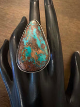 Load image into Gallery viewer, Navajo sterling silver  turquoise royston ring adjustable