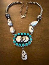 Load image into Gallery viewer, Navajo sterling silver wb turquoise lariat CY