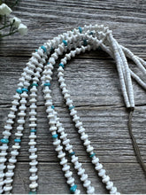 Load image into Gallery viewer, Vintage Native American Sterling Silver White Howlite Turquoise Bead Necklace 37