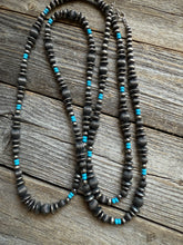Load image into Gallery viewer, Sterling silver turquoise necklace 60 Inch