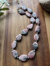 Load image into Gallery viewer, Sterling Silver Rhodochrosite Pearls Bead Necklace. 18 inch. Gift