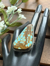 Load image into Gallery viewer, Navajo Native Sterling Silver Number 8 Turquoise Adjustable Ring Leslie Nez Gift