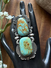 Load image into Gallery viewer, Native American Sterling Silver Turquoise Adjustable Ring M