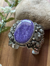 Load image into Gallery viewer, Native American Sterling Silver Purple Charoite Cuff Bracelet H Happy Piasso