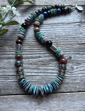 Load image into Gallery viewer, Tommy Rosita Singer T R Sterling Silver Blue Turquoise Bead Necklace 20 Inch