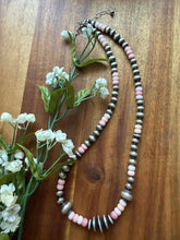 Load image into Gallery viewer, Sterling silver pink conch bead necklace 18 inch