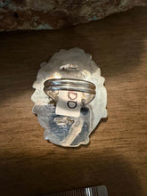 Load image into Gallery viewer, Navajo sterling silver turquoise  ring adjustable