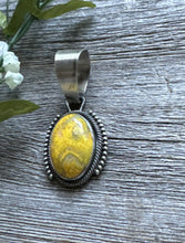 Load image into Gallery viewer, Navajo Sterling Silver Yellow Bumblebee Jasper Pendant RB