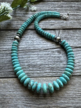 Load image into Gallery viewer, Southwestern Sterling Silver Blue Turquoise Bead Necklace. 18 inch