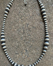 Load image into Gallery viewer, 4mm - 8mm Multi Graduated Sterling Silver Oxidized Pearls Bead Necklace 14 Inch