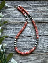 Load image into Gallery viewer, Southwestern Sterling Silver Spiny Oyster Pearls Choker Bead Necklace 14 inch