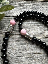 Load image into Gallery viewer, Mens Sterling Silver Black Onyx Pink Conch Kokopelli Bead Necklace 20 inch Gift