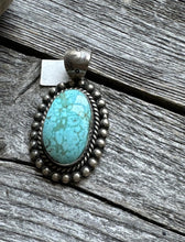 Load image into Gallery viewer, Navajo Sterling Silver Turquoise Pendant. Elouise Richards