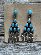 Load image into Gallery viewer, Native American Sterling Silver Turquoise Earrings Geneva