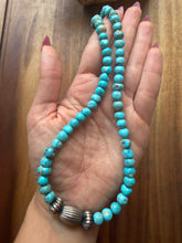 Load image into Gallery viewer, Sterling silver blue turquoise nugget 18 inch
