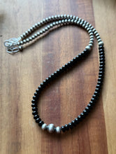 Load image into Gallery viewer, Sterling Silver Black Onyx W Multi Bead Pearls Necklace. 18 Inch. Gift