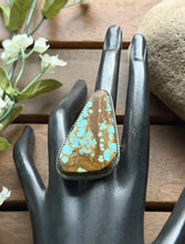 Load image into Gallery viewer, Navajo Native Sterling Silver Number 8 Turquoise Adjustable Ring Leslie Nez Gift