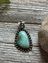 Load image into Gallery viewer, Navajo Native American Sterling Silver Turquoise Pendant H Happy Piasso Gift