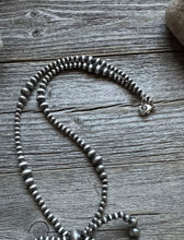 Load image into Gallery viewer, Bow Sterling Silver Multi Graduated Pearls Bead Necklace. 18 Inch. Gift