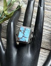 Load image into Gallery viewer, Native American Sterling Silver Golden Hill Turquoise Ring Size 7.5 A Jake