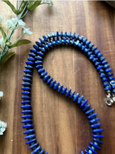 Load image into Gallery viewer, Sterling Silver Graduated Blue Lapis Turquoise Bead Necklace. 26 inch. Gift