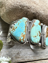 Load image into Gallery viewer, Navajo Sterling Silver Number 8 Turquoise Cuff Bracelet. C Yazzie Gift