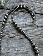 Load image into Gallery viewer, Southwestern 925 Sterling Silver Pearls Bead Necklace. 26 inch