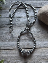Load image into Gallery viewer, Southwestern Sterling Silver Pearls Jackla Multi Bead Necklace 32 Inch Gift