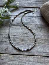 Load image into Gallery viewer, Sterling Silver 4mm Opal Gold Accents 16 Inch Bead Necklace Gift